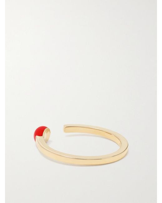 Alison Lou Red Match Stack 14-Karat And Enamel Ring