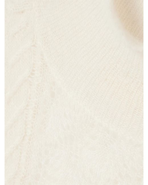 Ulla Johnson White Kassia Pointelle-Knit Alpaca-Blend Turtleneck Maxi Dress