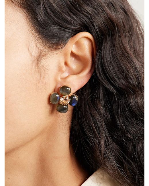 Jennifer Behr Metallic Quinn-Plated Labradorite And Crystal Earrings