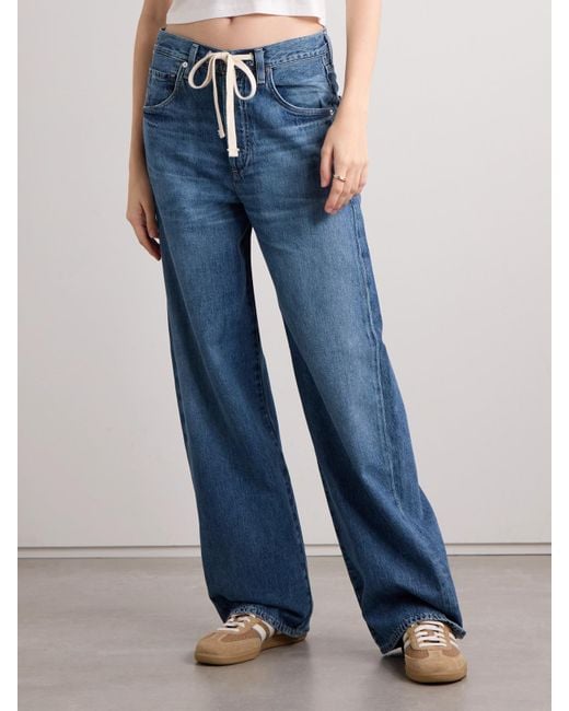 Citizens of Humanity Blue Brynn Halbhohe Jeans Mit Weitem Bein