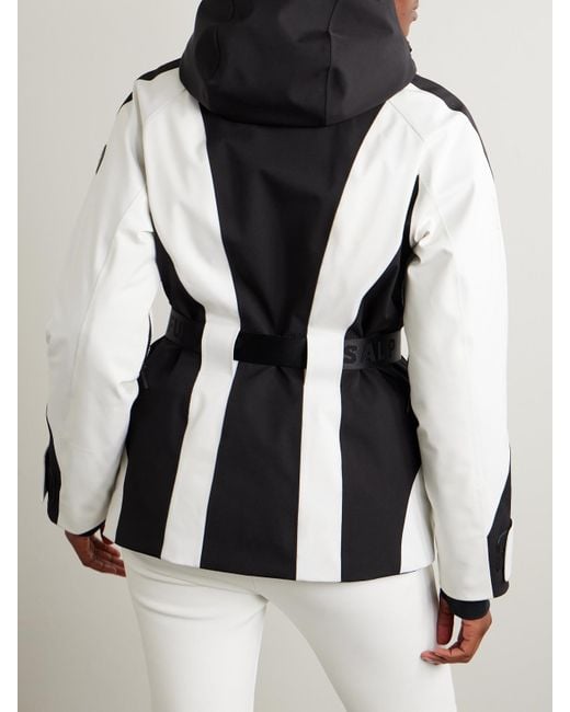 Fusalp Black Lexa Zweifarbige Skijacke Mit Kapuze Und Gürtel
