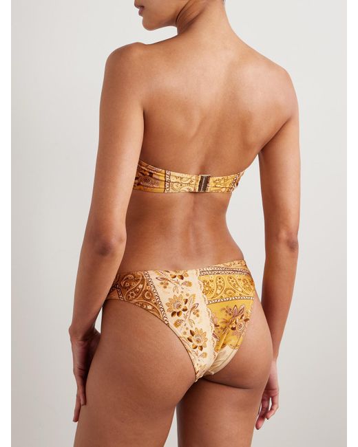 Zimmermann Natural Lucky Bedruckter Bandeau-Bikini