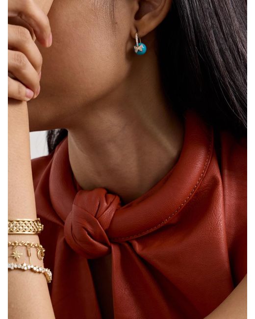 Sydney Evan Blue Butterfly 14-Karat, And Diamond Earrings