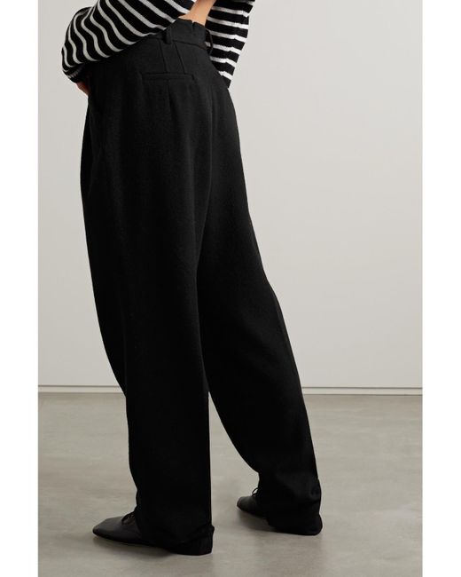 Frankie Shop Black Layton Hose Mit Weitem Bein Aus Wolle Mit Falten