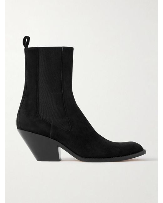 Khaite Black Austin Suede Ankle Boots