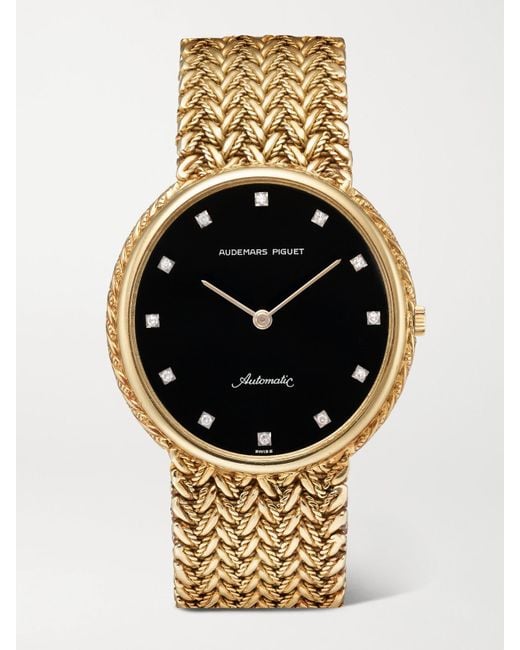 Stephanie Windsor Metallic Audemars Piguet Pre-Owned 1980S Automatic 34Mm 18-Karat Diamond Watch, Ref. No. 11759