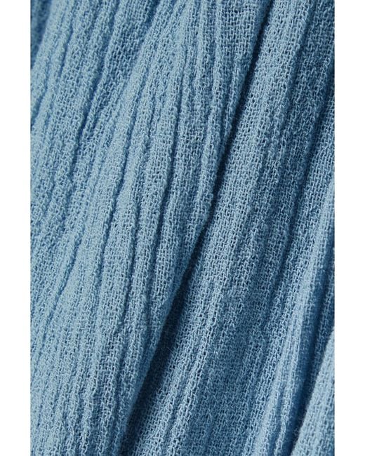 Suzie Kondi Blue Pezo Cotton-Gauze Shorts