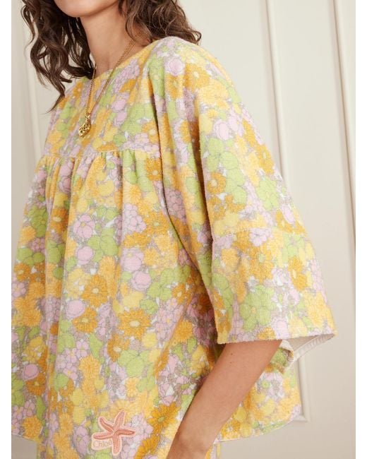 Chloé Metallic Flower-Print Cotton Tunic