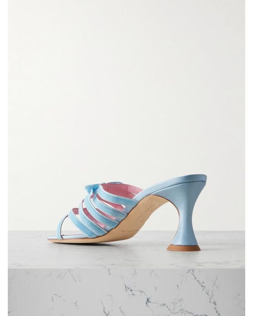 Manolo Blahnik Blue Clementel 70 Mules Aus Samt Und Satin