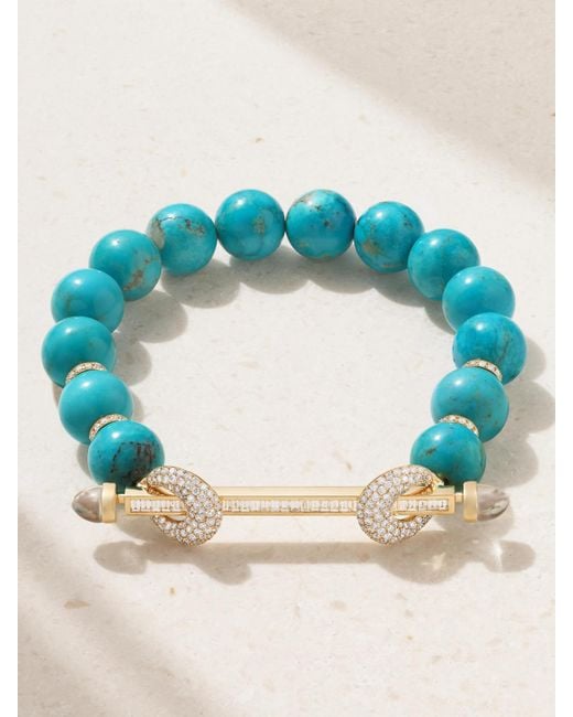 ANANYA Blue Jumbo Chakra Armband Mit Mehreren Steinen Und Details Aus 18 Karat