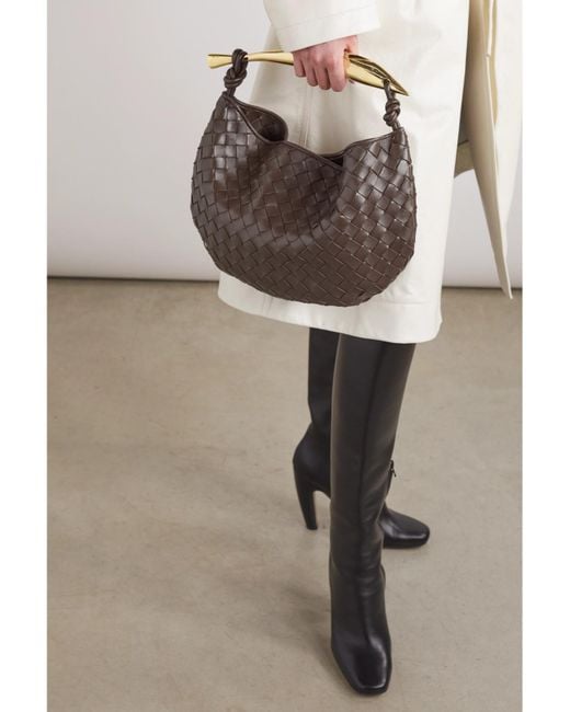 Bottega Veneta Brown Sardine Small Intrecciato Leather Tote