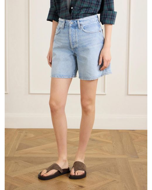 Agolde Blue Dame Denim Shorts