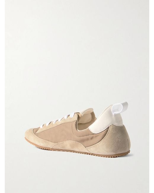 Jamie Haller Natural Sacchetto Leather And Suede-Trimmed Shell Sneakers