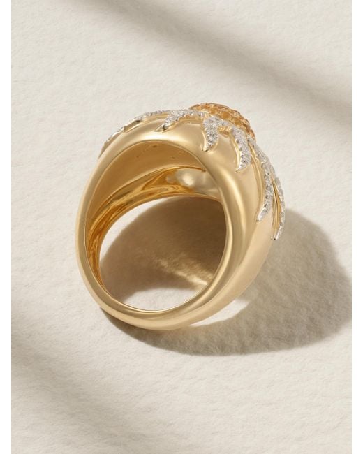 Yvonne Léon Natural 18-Karat, Citrine And Diamond Ring