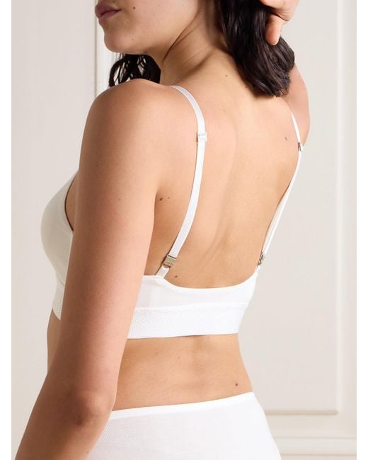 CDLP White Lyocell-Blend Jersey Bralette