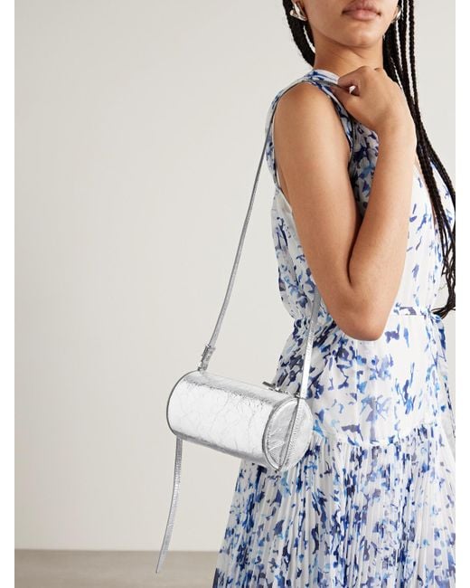 Proenza Schouler Silo Metallic Crinkled-Leather Shoulder Bag
