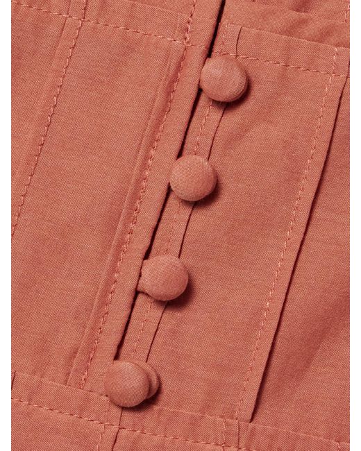La Ligne Pink Oberteil Aus Einer Baumwoll-Seidenmischung Mit Biesen Und Schößchen