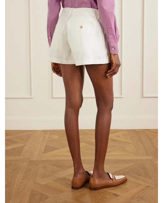 Polo Ralph Lauren White Cotton-Twill Shorts