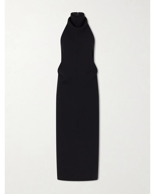 Khaite Black Roxanne Crepe Midi Dress