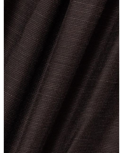 Tory Burch Brown Ruffled Shirred Lyocell-Blend Voile Midi Dress