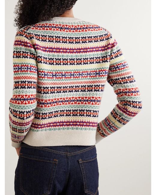 &Daughter White Fair Isle Wool Sweater