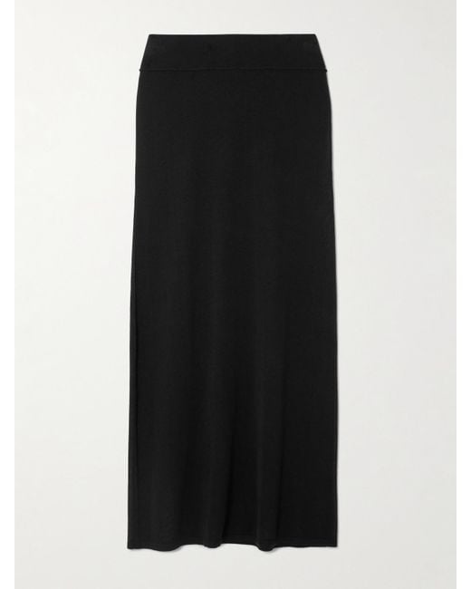 Totême Black Lyocell And Cashmere-Blend Maxi Skirt