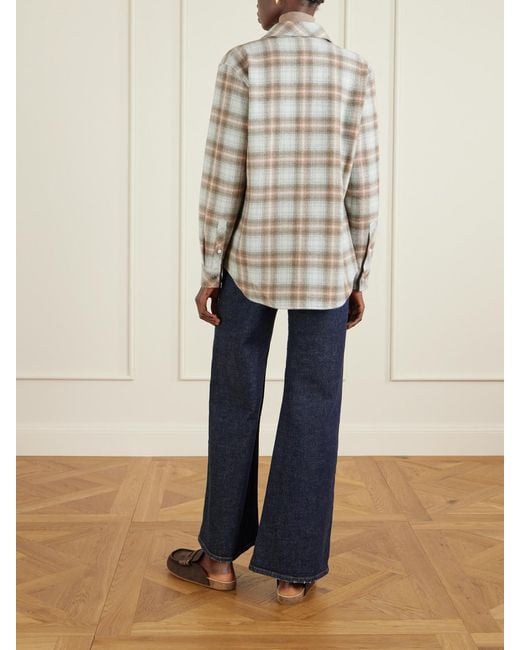 God's True Cashmere Green Checked Cashmere Shirt