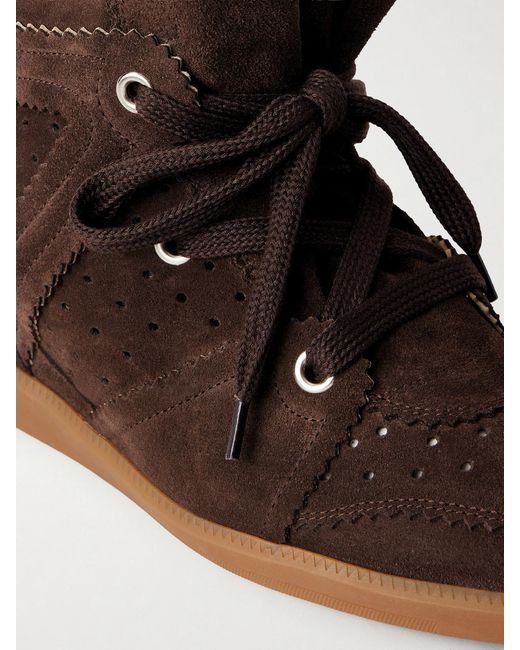 Isabel Marant Brown Bobby Suede Wedge Sneakers