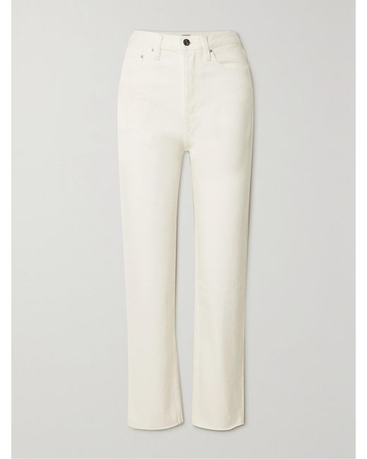 Totême White Net Sustain Classic Cut High-Rise Straight-Leg Organic Jeans