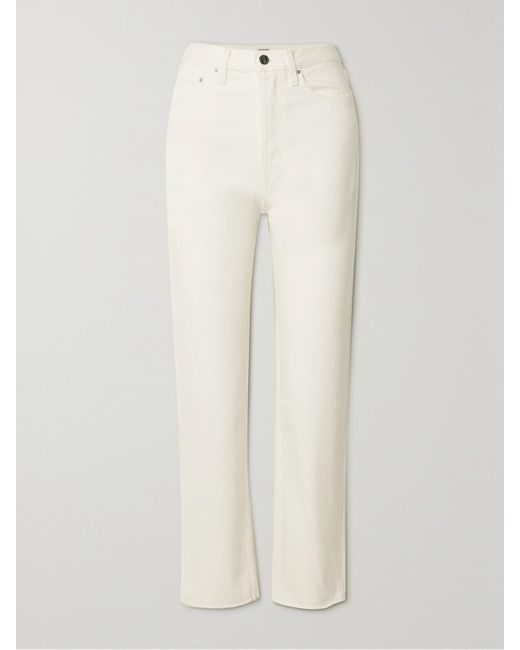 Totême  White Net Sustain Classic Cut High-Rise Straight-Leg Organic Jeans