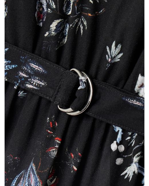 Robe Midi En Popeline De Coton À Imprimé Fleuri Et À Ceinture Adam Lippes en coloris Black