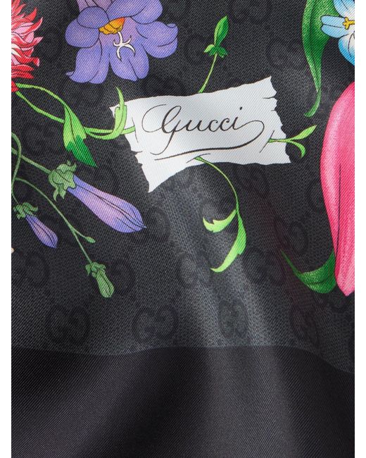 Gucci Multicolor Flora Printed Silk-Twill Scarf