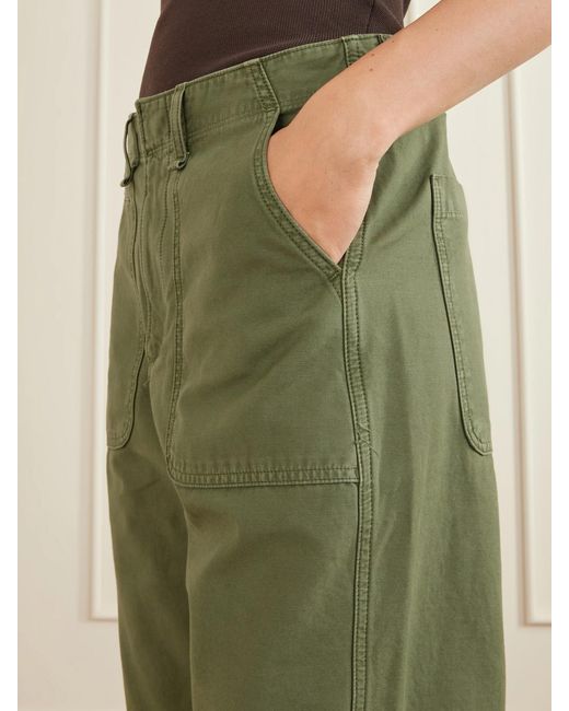 Citizens of Humanity Green Winslow Utility Cotton Straight-Leg Pants