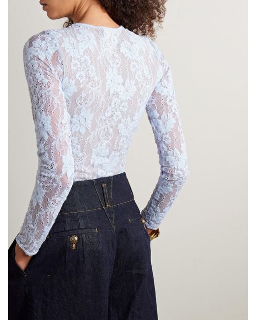Zimmermann Blue Lace Bodysuit