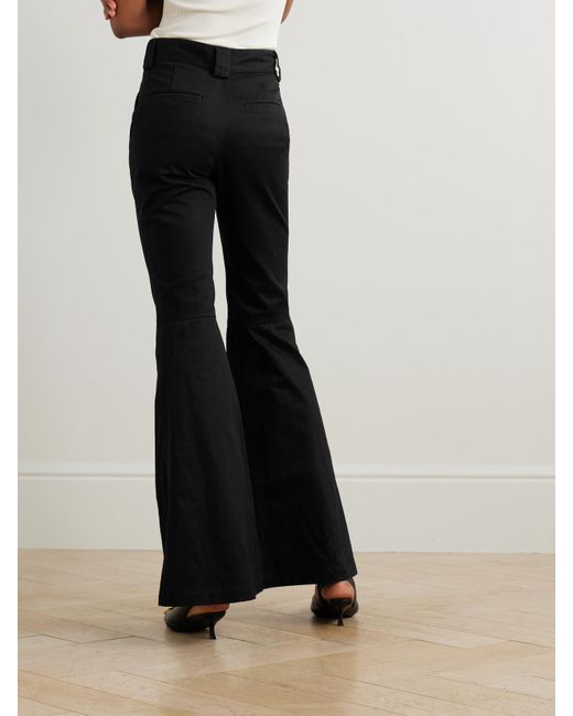 Balenciaga Black Organic Cotton-Twill Flared Pants