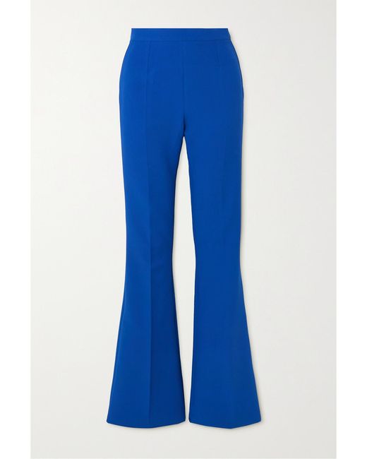 Safiyaa Blue Alexa Stretch-Crepe Flared Pants