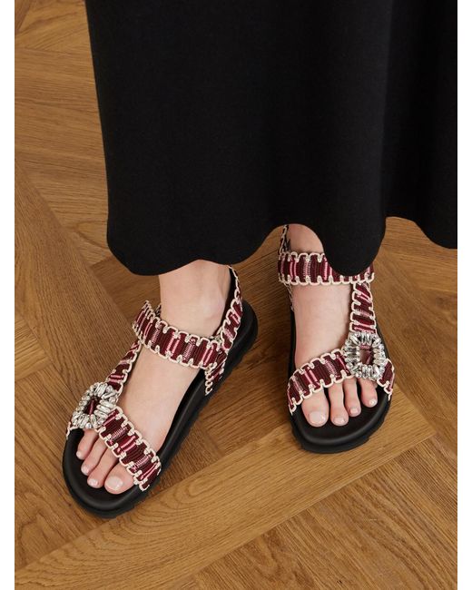 Roger Vivier Multicolor Embellished Flat Sandals
