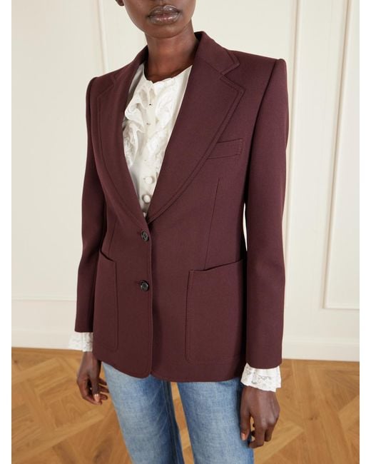 Chloé Purple Wool-Gabardine Blazer