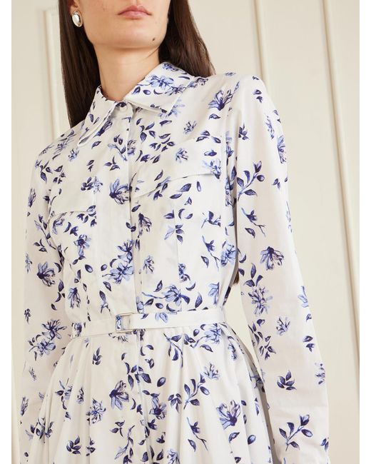 Emilia Wickstead White Emmalyna Floral-Print Organic Cotton-Poplin