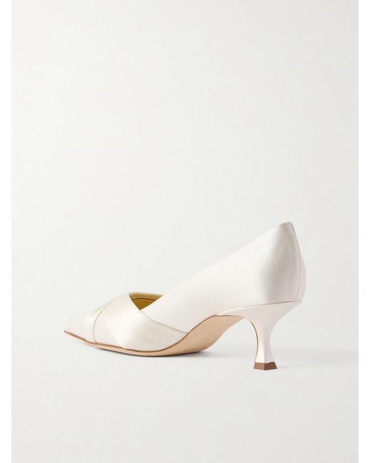Manolo Blahnik Natural Vieralo 50 Satin Pumps