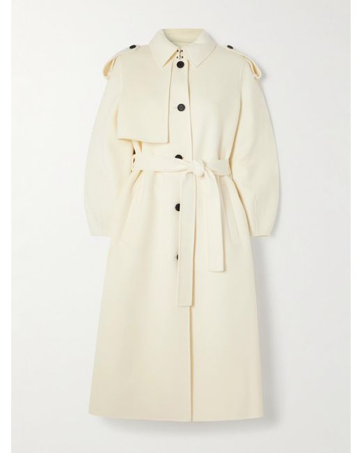 Mackage Natural Ceyla Belted Wool-Felt Trench Coat
