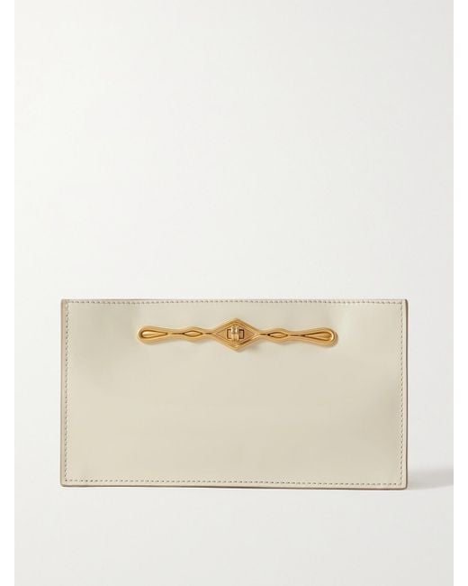 Metier Natural Fernando Jorge Ease Embellished Glossed-Leather Clutch