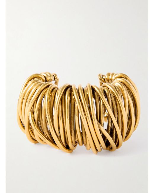 Saint Laurent Metallic Goldfarbene Armspange