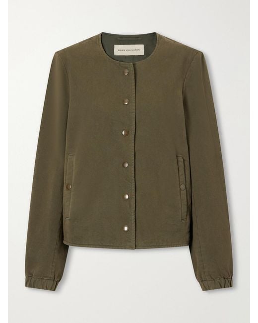 Dries Van Noten Green Vitsa Cotton-Twill Jacket