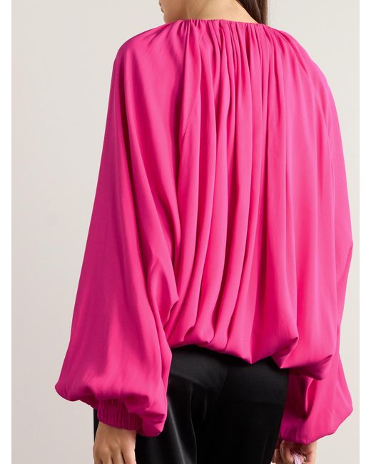 AZ FACTORY Pink Desiree Pleated Twill Blouse