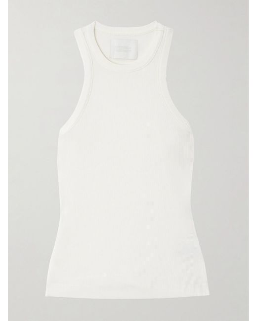 Citizens of Humanity White Akira Ribbed-Knit Tank