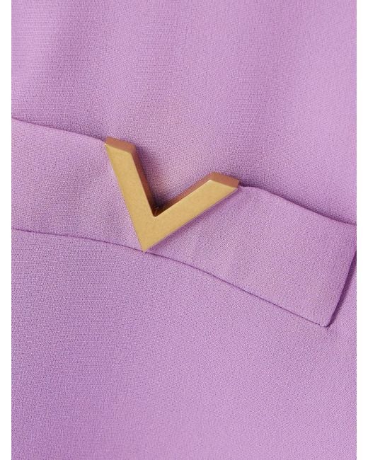 Valentino Garavani Purple Minikleid Aus Seiden-Cady Mit Verzierungen