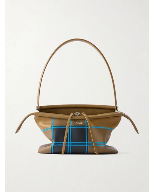 Loewe Multicolor Whisker Checked Leather Shoulder Bag