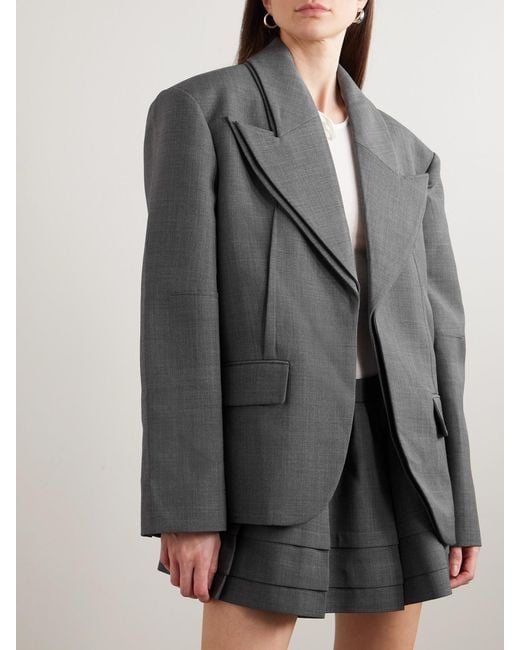 ShuShu/Tong Gray Layered Flannel Blazer