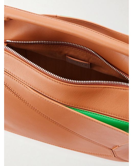 Loewe Brown Puzzle Layers Small Leather Shoulder Bag